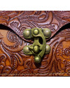 PORTA TELEFONO IN CUOIO FLOWER CHIARO
